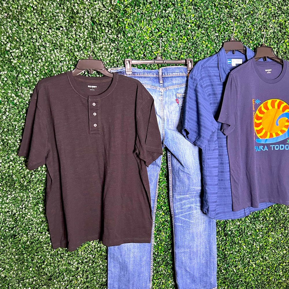Almost New Levi’s and Old Navy clothes.